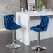 Modern Velvet Upholstered Swivel Barstools with Footrest Set of 2-Adjustable Height（2 Colors）