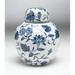 Aa Importing 59767 Blue And White Round Jar With Lid - 7.5 X 6 X 6 inches