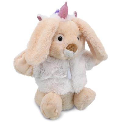 DolliBu Rabbit Unicorn Plush Stuffed Animal Hand Puppet with Outfit - 9 inches