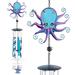 CoTa Global Octopus Wind Chime – Handmade Glass and Metal Chime - 27.5 Inches