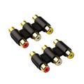 RCA Connector - 2-Pack Audio Video 3-RCA Female to Female Coupler Adapter