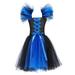 Tosmy Toddler Kids Baby Girl Clothes Magnificent Witch Black Gown Fancy Dress Up Party Tulle Dresses Kids Party Dress