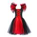 Tosmy Toddler Kids Baby Girl Clothes Magnificent Witch Black Gown Fancy Dress Up Party Tulle Dresses Kids Party Dress