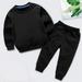 Lilgiuy Toddler Boy Girl Clothes Fall 12 Months-12T Casual Solid Color Round Neck Long Sleeve Pullover Tops & Pant Sets Kids Winter Outfits for Sports Black (11-12 Years)