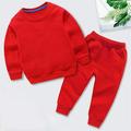 Lilgiuy Toddler Boy Girl Clothes Fall 12 Months-12T Casual Solid Color Round Neck Long Sleeve Pullover Tops & Pant Sets Kids Winter Outfits for Sports Red (8-9 Years)