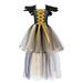 Tosmy Toddler Kids Baby Girl Clothes Magnificent Witch Rainbow Black Gown Fancy Dress Up Party Tulle Dresses Kids Party Dress