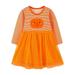 Tosmy Toddler Kids Girl Clothes Pumpkins Print Mesh Tulle Princess Dress Outfits Kids Party Dress