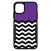 DistinctInk Case for iPhone 15 PLUS (6.7 Screen) - OtterBox Commuter Custom Black Case - Black White Purple Chevron - Black & White Chevron Stripes Pattern