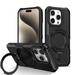 Mantto Case for iPhone 11 Pro Max with Ring Kickstand Dual Layer Military Grade Drop Impact Shockproof Armor Adjustable Bracket Rugged Protective Phone Case for Women Men Black