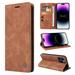 Nalacover Wallet Case for iPhone 13 Pro - Flip Purse Case with Card Holder Kickstand Suction Cup Premium Business PU Leather Shockproof Phone Cover for iPhone 13 Pro - Brown