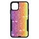 DistinctInk Case for iPhone 15 PRO (6.1 Screen) - OtterBox Commuter Custom Black Case - Blue Purple Orange Yellow Pink Gradient