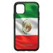 DistinctInk Case for iPhone 15 PRO (6.1 Screen) - OtterBox Symmetry Custom Black Case - Red White Green Mexican Flag Mexico