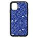 DistinctInk Case for iPhone 15 PLUS (6.7 Screen) - OtterBox Symmetry Custom Black Case - Dark Blue White Floral