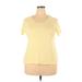 Croft & Barrow Short Sleeve T-Shirt: Yellow Tops - Women's Size 2X-Large