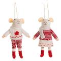 Set of 2 Mouse in Jumper Tree Decoration - Sass and Belle