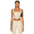 Jean Paul Gaultier Tattoo Detail Laced Bustier Top in Nude & Navy - Nude. Size 34 (also in 36, 38, 40, 42).