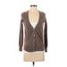 Ann Taylor LOFT Wool Cardigan Sweater: Brown Print Sweaters & Sweatshirts - Women's Size Small