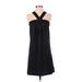 French Connection Casual Dress - Shift Halter Sleeveless: Black Solid Dresses - Women's Size 4