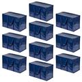 VENO 10 Pack Extra Large Moving Storage Bags with Zips, Heavy-Duty Organizer Tote, Moving Box Alternative, Packing Supplies, Clothes Storage Bin, Tag Pocket for Label, Water-Resistant (Blue, 10 Pack)