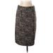 Grace Elements Casual Pencil Skirt Knee Length: Black Tweed Bottoms - Women's Size Large