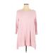 T Tahari Long Sleeve T-Shirt: Pink Tops - Women's Size 1X