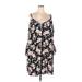 Torrid Casual Dress - Shift V Neck Sleeveless: Black Floral Dresses - Women's Size 5X Plus