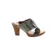 Naya Heels: Slide Chunky Heel Casual Green Shoes - Women's Size 9 1/2 - Open Toe