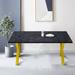 Ivy Bronx Jhoanna Rectangular 35.45" L x 70.88" W Wood/Metal in Yellow/Black | 29.9 H x 35.45 W x 70.88 D in | Wayfair