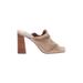 Steve Madden Sandals: Slip-on Chunky Heel Bohemian Tan Print Shoes - Women's Size 9 - Open Toe