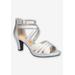 Wide Width Women's Crissa Casual Sandal by Easy Street in Silver Satin (Size 12 W)