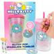 Hello Kitty and Friends Glitzy Pop Sparkling Tumbler, 15oz Tumbler, Cute Water Bottle Kids Adults, Water Bottle with Straw, Pink Water Bottle for School