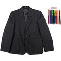 ND Sports Boy's School Uniform Teflon Blazer, 32-Inch Chest Size, Black