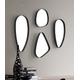 Mirrace Irregular Wall Mirror Set | Asymmetrical Steel Framed Mirror Set | Pebble Mirrors Set of 4 | Wall Decor for Living Room Bedroom Bathroom Entryway Hallway (Black Frame)