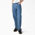 Dickies Women's Thomasville Relaxed Fit Jeans - Chambray Light Blue Size 12 (FPR11)