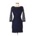 Diane von Furstenberg Cocktail Dress - Bodycon: Blue Print Dresses - Women's Size 4