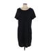 Old Navy Casual Dress - Mini Scoop Neck Short sleeves: Black Print Dresses - Women's Size X-Large