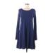 Express Casual Dress - A-Line: Blue Solid Dresses - Women's Size Medium