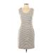 Banana Republic Factory Store Casual Dress - Sheath: Gray Stripes Dresses - Women's Size 8