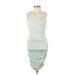 Alice + Olivia Cocktail Dress - Bodycon V-Neck Sleeveless: Gray Print Dresses - Women's Size X-Small