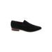 Franco Sarto Flats: Slip-on Chunky Heel Work Black Solid Shoes - Women's Size 6 - Almond Toe