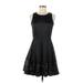 Just... Taylor Casual Dress - A-Line Crew Neck Sleeveless: Black Print Dresses - Women's Size 6