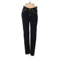 James Jeans Jeans - Super Low Rise Straight Leg Boyfriend: Black Bottoms - Women's Size 27 - Black Wash