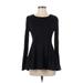 Cos Casual Dress - A-Line Crew Neck Long sleeves: Black Dresses - Women's Size Small