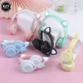 Cuffie Wireless Bluetooth 5.0 di nuova moda con luce a LED Y08M cuffie luminose con orecchie di gatto cuffie Bluetooth Stereo HiFi