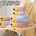 1-5PCS Winnie Bear Towel Bath Towel Set Soft and Absorbent Coral Velvet Bath Towel Home Wash Towel