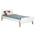 Lit enfant bois massif blanc et bois 90x190 cm