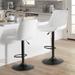 BOSSIN Bar Stools Set of 2,Counter Heigh Faux Leather Adjustable Bar Stools with Back