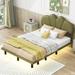 Full Size Upholstery Platform Bed with Headboard and Underbed LED Light