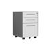 3-Drawer Mobile File Cabinet with Lock, Steel Construction, Wheels Included
