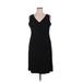 Donna Ricco Casual Dress - Sheath V Neck Sleeveless: Black Print Dresses - Women's Size 14